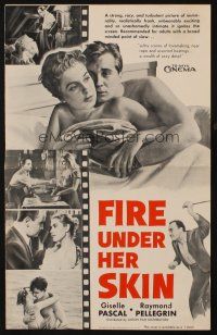 1y720 FIRE UNDER HER SKIN pressbook '53 racy & immoral sex, unashamedly intimate!