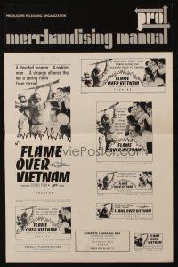 1y725 FLAME OVER VIETNAM pressbook '67 a strange alliance that led a daring flight from terror!