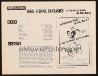 1y808 HIGH SCHOOL FANTASIES pressbook '74 a fabulous flash of the '50s, sexy images!