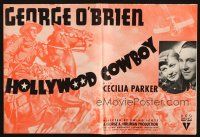 1y809 HOLLYWOOD COWBOY pressbook '37 wonderful artwork of cowboy George O'Brien on horse!