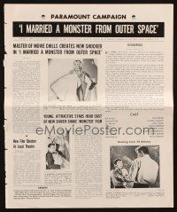 1y824 I MARRIED A MONSTER FROM OUTER SPACE pressbook '58 different image of Gloria Talbott & shadow!