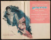 1y914 PICNIC pressbook '56 great artwork of William Holden & Kim Novak!