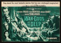 1y986 WAR-GODS OF THE DEEP pressbook '65 Vincent Price, Jacques Tourneur underwater sci-fi!