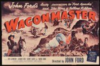 1y424 WAGON MASTER promo brochure '50 John Ford, Ben Johnson, cool artwork of wagon train!