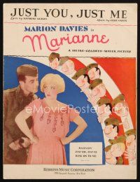 1y045 MARIANNE sheet music '29 Marion Davies, great art by John Held Jr., Just You, Just Me!
