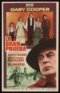 1y210 FRIENDLY PERSUASION Spanish herald '56 Gary Cooper, Dorothy McGuire & Anthony Perkins!