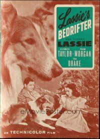 1y258 COURAGE OF LASSIE Danish program '52 different images of Elizabeth Taylor & famous canine!