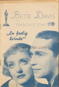 1y259 DANGEROUS Danish program '35 alcoholic actress Bette Davis, Franchot Tone, different!