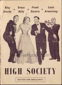 1y272 HIGH SOCIETY Danish program '56 Frank Sinatra, Bing Crosby, Grace Kelly & Louis Armstrong!