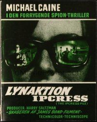 1y275 IPCRESS FILE Danish program '65 cool different images of spy Michael Caine!