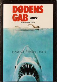 1y276 JAWS Danish program '75 Steven Spielberg's classic man-eating shark, different images!