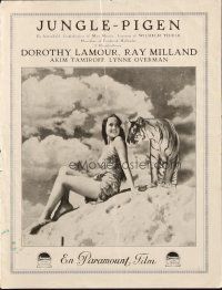 1y277 JUNGLE PRINCESS Danish program '36 Dorothy Lamour & tiger, Ray Milland, different images!