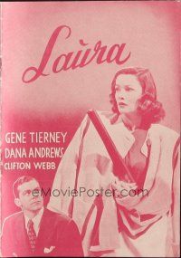 1y282 LAURA Danish program '44 Dana Andrews, sexy Gene Tierney, Otto Preminger, different!