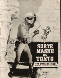 1y283 LONE RANGER & THE LOST CITY OF GOLD Danish program '58 different images of Clayton Moore!