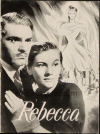 1y303 REBECCA Danish program '51 Alfred Hitchcock, Laurence Olivier & Joan Fontaine, different!