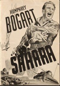 1y308 SAHARA Danish program '43 Humphrey Bogart fighting the Nazis in World War II North Africa!