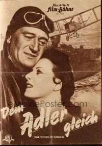 1y237 WINGS OF EAGLES German program '57 different images of pilot John Wayne & Maureen O'Hara!