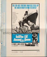 1y561 ASSAULT ON A QUEEN pressbook '66 art of Frank Sinatra & sexy Virna Lisi on submarine deck!