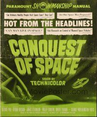 1y649 CONQUEST OF SPACE pressbook '55 George Pal sci-fi, see how it will happen in your lifetime!