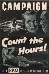 1y655 COUNT THE HOURS pressbook '53 Don Siegel, art of sexy bad girl Adele Mara in low-cut dress!