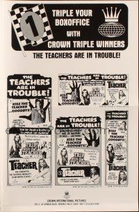 1y849 KISS THE TEACHER GOODBYE/TRIP WITH THE TEACHER/TEACHER pressbook '70s sexy images!