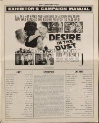 1y675 DESIRE IN THE DUST pressbook '60 only the hot sun was witness to Martha Hyer's shameless sin