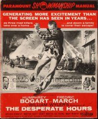1y678 DESPERATE HOURS pressbook '55 Humphrey Bogart, Fredric March, William Wyler!