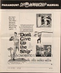 1y687 DON'T GIVE UP THE SHIP pressbook '59 great images of wacky Jerry Lewis in Navy uniform!