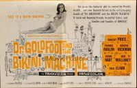 1y689 DR. GOLDFOOT & THE BIKINI MACHINE pressbook '65 Vincent Price, sexy babes w/kiss&kill buttons!