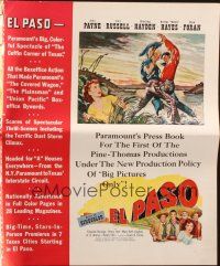 1y698 EL PASO pressbook '49 art of John Payne & Gail Russell, plus men being lynched!