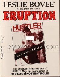 1y703 ERUPTION pressbook '77 the voluptuous centerfold of Hustler magazine in her hottest role!