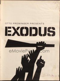 1y707 EXODUS pressbook '61 directed by Otto Preminger, lots of Saul Bass artwork throughout!