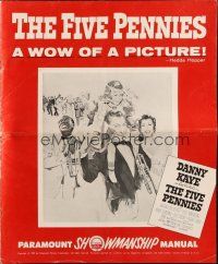 1y723 FIVE PENNIES pressbook '59 artwork of Danny Kaye, Louis Armstrong & Barbara Bel Geddes!