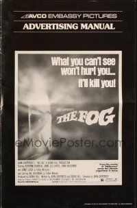 1y729 FOG pressbook '80 John Carpenter, what you can't see won't hurt you, it'll kill you!