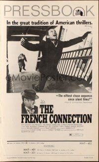 1y739 FRENCH CONNECTION pressbook '71 Gene Hackman in chase climax, directed by William Friedkin!
