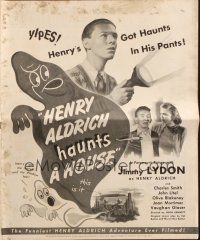 1y801 HENRY ALDRICH HAUNTS A HOUSE pressbook '43 Jimmy Lydon, Charles Smith, cool ghost artwork!