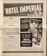 1y813 HOTEL IMPERIAL pressbook '39 great images of Ray Milland romancing beautiful Isa Miranda!