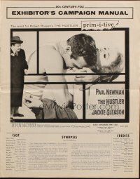 1y821 HUSTLER pressbook '61 pool pros Paul Newman & Jackie Gleason, plus sexy Piper Laurie!