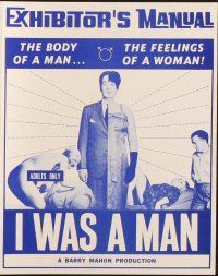1y826 I WAS A MAN pressbook '67 Barry Mahon, the body of a man, the feelings of a woman!