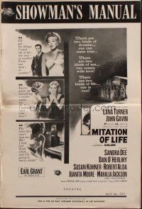1y830 IMITATION OF LIFE pressbook '59 art of sexy Lana Turner, Sandra Dee, from Fannie Hurst novel