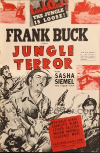 1y843 JUNGLE TERROR pressbook '46 Frank Buck & Sasha Siemel, The Tiger Man. cool images!