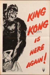 1y844 KING KONG/I WALKED WITH A ZOMBIE pressbook '56 horror double-bill with wonderful art!