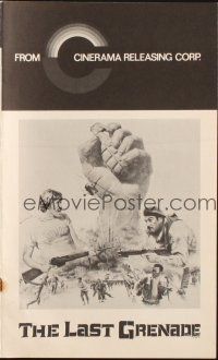 1y855 LAST GRENADE pressbook '70 Stanley Baker, Alex Cord, artwork of battle scenes!