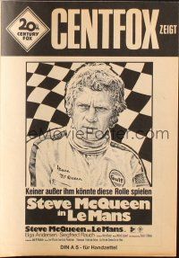 1y490 LE MANS German pressbook '71 great images of race car driver Steve McQueen!