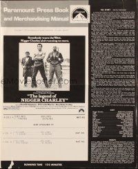 1y857 LEGEND OF NIGGER CHARLEY pressbook '72 slave to outlaw Fred Williamson ain't running no more!