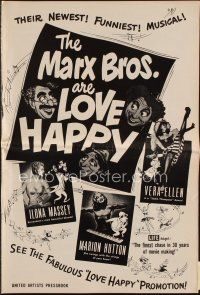 1y864 LOVE HAPPY pressbook '49 Marx Brothers, sexy Marilyn Monroe & more in musical Girlesque!