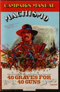 1y868 MACHISMO 40 GRAVES FOR 40 GUNS pressbook '71 the wild bunch who died with their boots on!