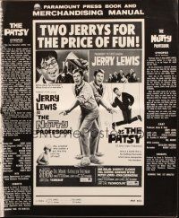 1y910 PATSY/NUTTY PROFESSOR pressbook '64 Jerry Lewis double-bill, 2 Jerrys for the price of fun!