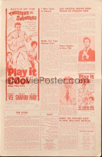 1y918 PLAY IT COOL pressbook '63 Michael Winner directed, great images of rockin' Bobby Vee!
