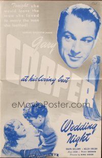 1y990 WEDDING NIGHT pressbook R44 great images of Gary Cooper & pretty Anna Sten, King Vidor!